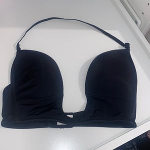 Black deep plunge bra